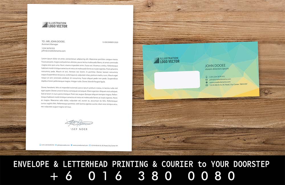 Cameron Highlands Print Envelope Letterhead Printing to Cameron Highlands