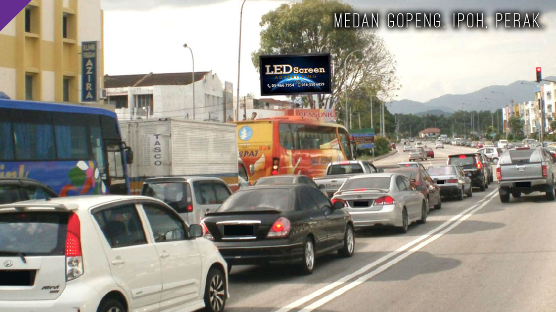 Medan Gopeng Ipoh LED Screen Advertising, Digital LED Billboard, Big TV Media Advertisement, Medan Gopeng, Ipoh, Perak, Malaysia. 
